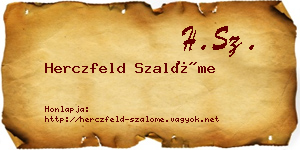 Herczfeld Szalóme névjegykártya